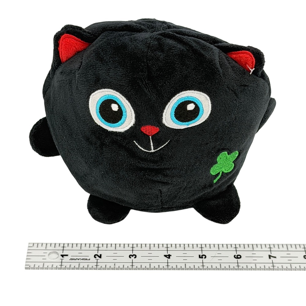 BMI Merchandise Black Cat Plush Toy Lucky Clover Soft Stuffed Animal 7" - Picture 5 of 6